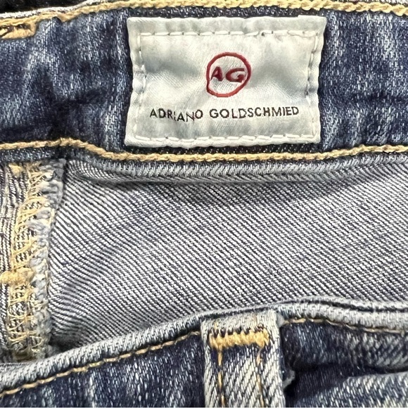 AG Adriano Goldschmied Jeans 27 Ankle Crop Cuffed Distressed Boho Mid Rise - Picture 12 of 16